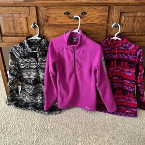 Three women’s Large Tall 1/4 zip Quest fleece